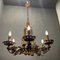 Large Vintage Italian Tole Chandelier, 1940s, Image 2