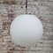 Lampes à Suspension Globe Mid-Century en Verre Opalin Blanc par Glashütte Limburg 5