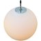 Lampes à Suspension Globe Mid-Century en Verre Opalin Blanc par Glashütte Limburg 4