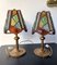 Italian Hammered Glass and Gilt Wrought Iron Lamps from Longobard, 1970s, Set of 2 9