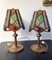 Italian Hammered Glass and Gilt Wrought Iron Lamps from Longobard, 1970s, Set of 2, Image 9