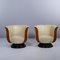 Vintage Art Deco Leather Club Chairs, 1980s, Set of 2 1