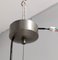 Lampada a sospensione ovale regolabile in vetro opalino e acciaio, anni '60, Immagine 8