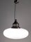 Lampe à Suspension Ovale Ajustable en Verre Opalin et Acier, Italie, 1960s 3
