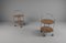 Oak and Chrome Folding Serving Carts, 1970s , Set of 2, Image 3