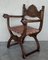 Antique Spanish Colonial Style Carved Armchairs with Leather, 1890, Set of 2 4