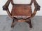 Antique Spanish Colonial Style Carved Armchairs with Leather, 1890, Set of 2, Image 10