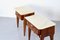 Tables de Chevet en Noyer et Marbre de Carrare, Italie, 1960s, Set de 2 3