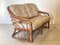 Sofá de bambú con ribetes de cuero, años 70, Imagen 2