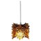 Scandinavian Amber Colored Ceiling and Window Flower Pendant, 1960s, Image 1