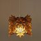 Scandinavian Amber Colored Ceiling and Window Flower Pendant, 1960s 3