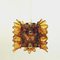 Scandinavian Amber Colored Ceiling and Window Flower Pendant, 1960s 2