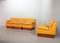 Juego de sofá modular de cuero amarillo de Dreipunkt, años 70. Juego de 4, Imagen 5