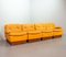Yellow Leather Modular Sofa Set from Dreipunkt, 1970s, Set of 4 2
