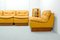 Yellow Leather Modular Sofa Set from Dreipunkt, 1970s, Set of 4, Image 13