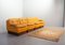 Juego de sofá modular de cuero amarillo de Dreipunkt, años 70. Juego de 4, Imagen 9