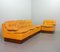 Gelbes modulares Ledersofa Set von Dreipunkt, 1970er, 4er Set 3