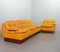Juego de sofá modular de cuero amarillo de Dreipunkt, años 70. Juego de 4, Imagen 3