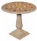 Round Table in Cream Marble with Carved Wooden Base by Gueridon Scagliola for Cupioli Living 1