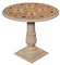 Runder Tisch aus cremefarbenem Marmor mit geschnitztem Holzfuß von Gueridon Scagliola für Cupioli Living 1