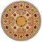 Tavolo rotondo in marmo color crema con base in legno intagliato di Gueridon Scagliola per Cupioli Living, Immagine 2