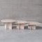 Tavolini da caffè Mid-Century in travertino, set di 3, Immagine 7