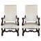 Louis XVI Style Spanish Carved Walnut Armchairs, 1900s, Set of 2, Image 1