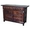 20th Century Spanish Carved Walnut Credenza or Buffet with 2 Drawers 1