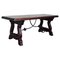 20th Century Spanish Carved Table with Iron Stretchers 1