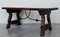 Mesa española tallada con camillas de hierro, siglo XX, Imagen 7