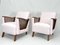 Mid-Century Modern Italian Wood, Rattan and Pink Velvet Armchairs, 1950s, Set of 2 7