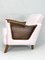 Moderne italienische Mid-Century Sessel aus Holz, Rattan & rosa Samt, 1950er, 2er Set 6