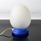 Lámpara de mesa Egg de vidrio, años 80, Imagen 5