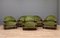 Baroque Style Oak and Velour Living Room Set, 1960s, Set of 4 2