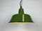 Industrielle Fabriklampe aus grüner Emaille von Zaos, 1960er 9