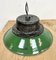 Green Enamel and Cast Iron Industrial Pendant Light, 1960s 11