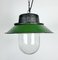 Green Enamel and Cast Iron Industrial Pendant Light, 1960s 6