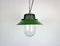 Lampe à Suspension Industrielle en Émail Vert et Fonte, 1960s 2