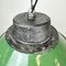 Lámpara colgante industrial de hierro fundido y esmalte verde, años 60, Imagen 9