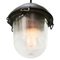 Vintage Industrial Grey and Clear Striped Glass Pendant Light, Image 4