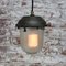 Lampada a sospensione vintage industriale in vetro a strisce grigio, Immagine 5