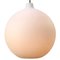 Mid-Century White Mat Opaline Glass Globe Pendant Light from Glashütte Limburg, Image 2