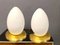 Lampade da tavolo a forma di uovo in vetro di Murano, anni '80, set di 2, Immagine 1