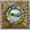 Mid-Century Gold and Silver Sun Mirror, 1960s 1