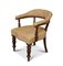 19th Century Cream Leather Buttonback Open Frame Armchair, Image 3