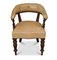 19th Century Cream Leather Buttonback Open Frame Armchair 2