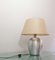 Lampada da tavolo in alluminio spazzolato e tessuto, Italia, anni '70, Immagine 1