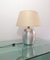 Lampada da tavolo in alluminio spazzolato e tessuto, Italia, anni '70, Immagine 6