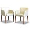 German Cream Leather & Wood D20 Armchairs from Hülsta, Stadtlohn, 1970s, Set of 2 1