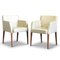 German Cream Leather & Wood D20 Armchairs from Hülsta, Stadtlohn, 1970s, Set of 2, Image 1